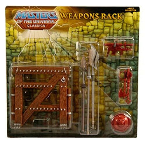 マスターズ・オブ・ザ・ユニバース クラシックス ヒーマン ウェポンラック アクションフィギュア用 武器スタンド シルバー武器セット