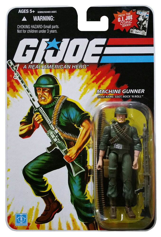 商品説明 主な機能・G.I. Joe 25周年記念コミックシリーズのスタッフ軍曹ロックンロール（機関銃手）アクションフィギュア・高さ約9.5cm（3.75インチ）の可動式フィギュア・コレクターズカード付きパッケージスペック・素材：プラスチッ...