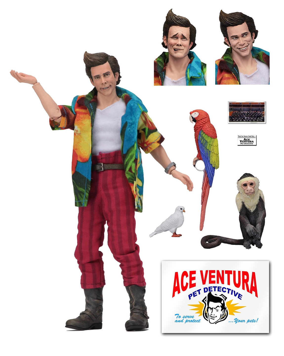 NECA エース・ベンチュラ エース・ベンチュラ アクションフィギュア 8インチ 布製ウェア