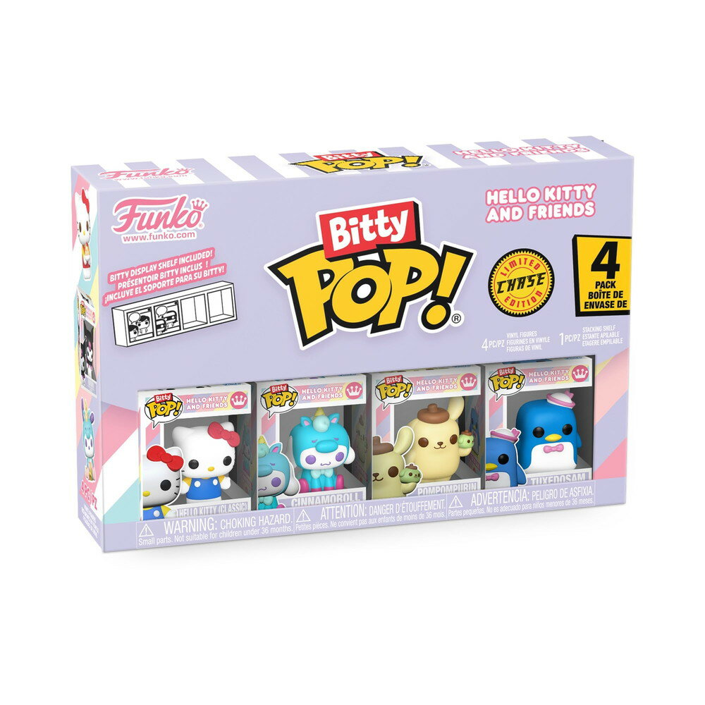 商品説明 商品の特徴・サンリオ ハローキティ&フレンズのBitty POP!コレクタブル4パックセット・セット内容：Bitty POP! ハローキティ（クラシック）、Bitty POP! シナモロール ユニコーン、Bitty POP! ポム...