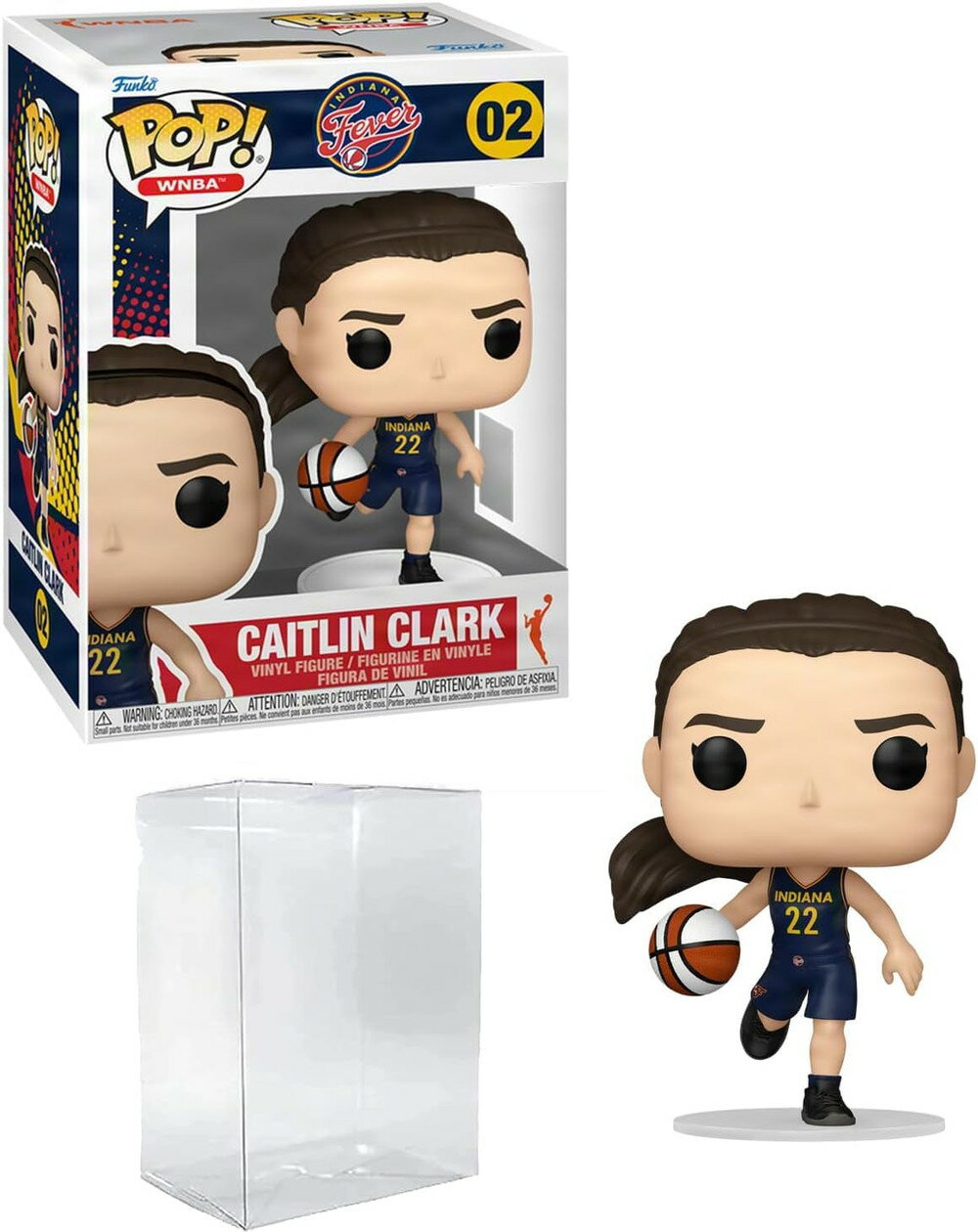 Funko Pop 02 Caitlin Clark Vinyl Figure with Protective Case