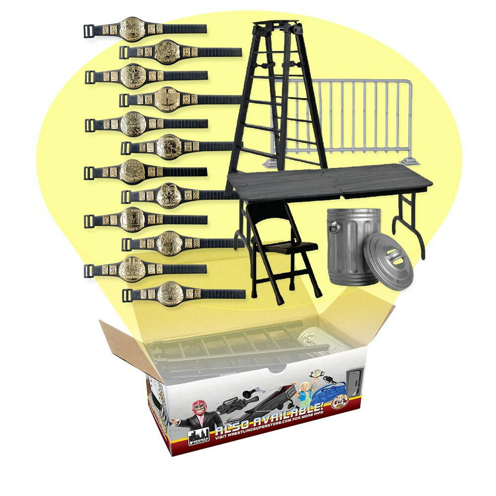 プロレス アクションフィギュア用 チャンピオンベルト 12本 & アクセサリー 5点 セット
