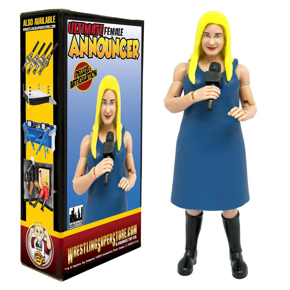 商品説明 商品の特徴・青いドレスを着用した女性インタビュアー/アナウンサーフィギュア・高さ約15.24cm・広範囲の可動域を持つデラックスアーティキュレーション仕様・マイクを持つポーズからインタビュー中のジェスチャーまで、様々なダイナミック...