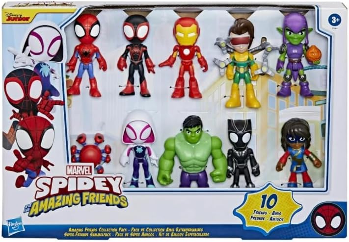 Marvel スパイディとすごいなかまたち アクションフィギュア マルチカラー プラスチック 4インチ 10体セット コレクション スパイダーマン ハルク