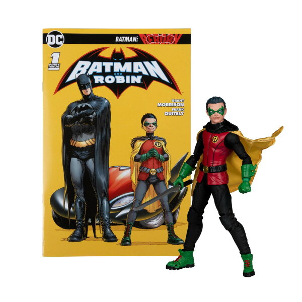 BasqueバスクのMcFarlane Toys DC ダイレクト ページパンチャーズ ロビン (バットマン リボーン) 7インチ フィギュア コミック付き|詳細画像