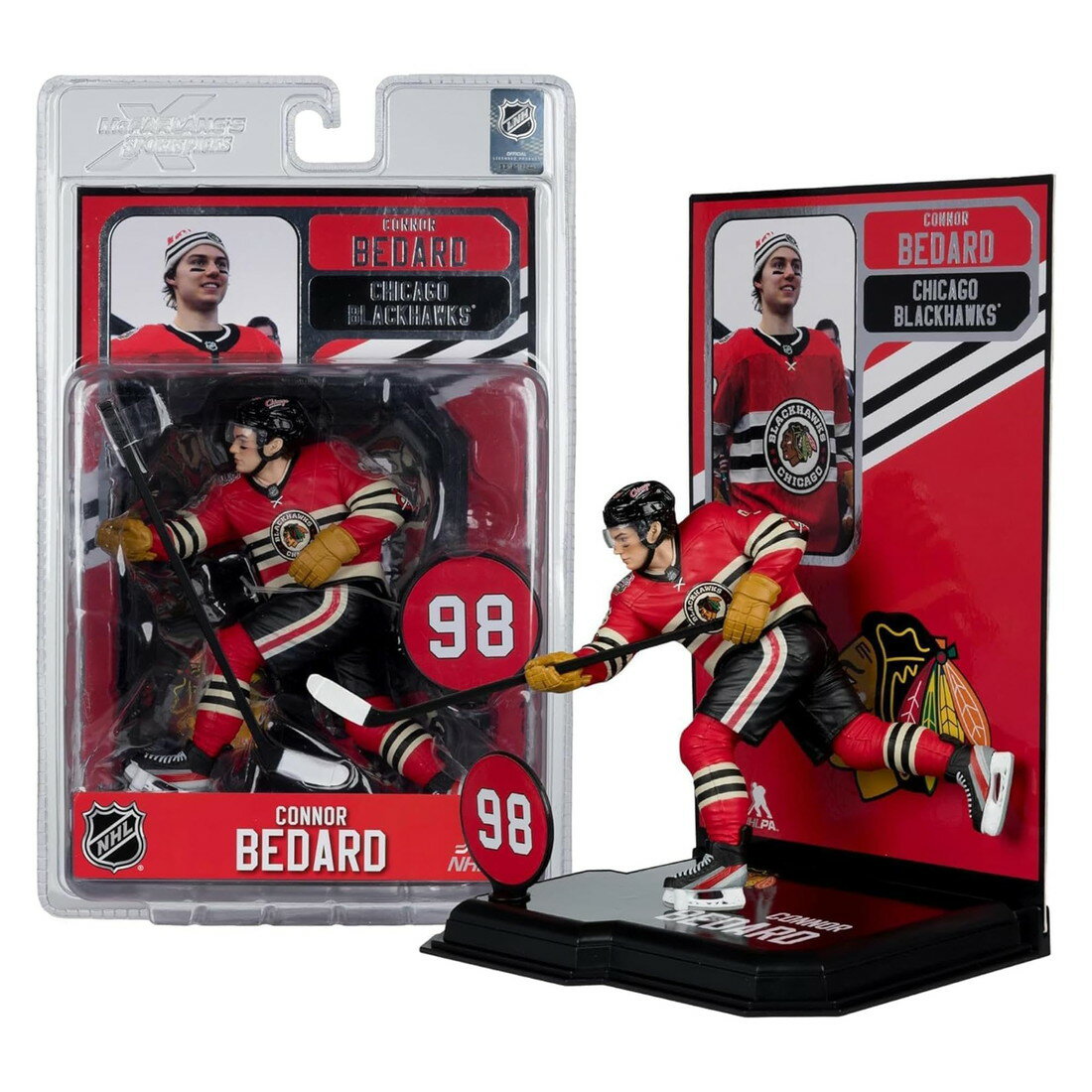 Rakuten - McFarlane Toysマクファーレン Connor Bedard シカゴ・ブラックホークス NHL 7インチ ポーズフィギュア