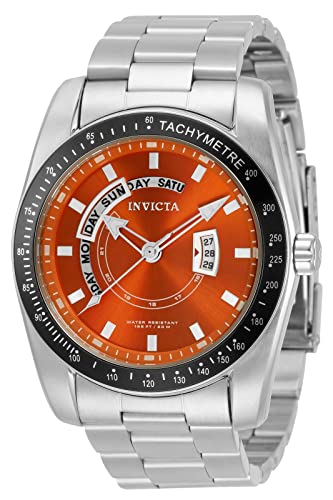 Invictaインビクタメンズ45ミリメートルスペシャルティクォーツオレンジジェリーフィッシュダイヤルシルバートーンステンレススチールウォッチ33421