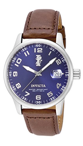 InvictaCrN^ Y 15254 I-Force Blue Dial Dark Brown Leather Watch rv