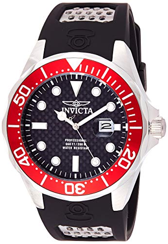 InvictaCrN^ Y 12561 Pro Diver Black Carbon Fiber Dial Black Polyurethane Watch rv