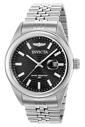 InvictaCrN^ AviatorArG[^[ Quartz Black Dial Y Watch 38409 rv