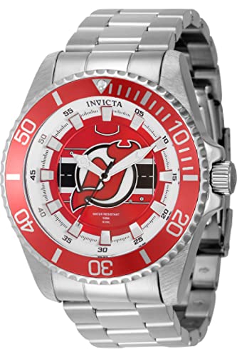InvictaCrN^ NHL New Jersey Devils Quartz Red Dial Y Watch 42253 rv