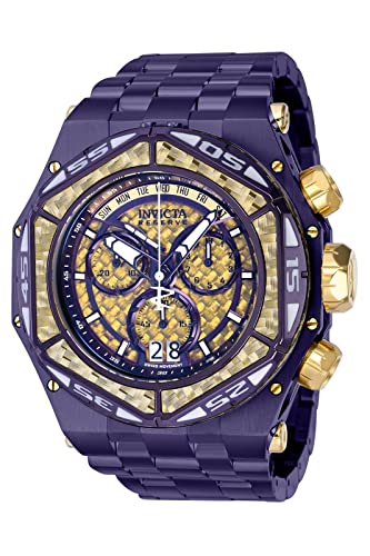 InvictaCrN^ Reserve Carbon Hawk NmOt Quartz Gold Dial Y Watch 38926 rv