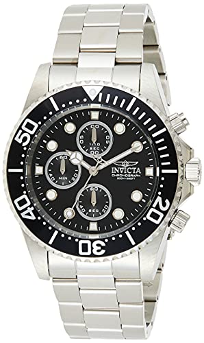 InvictaCrN^ Y 1768 Pro Diver Collection Stainless Steel Watch with Black Dial rv