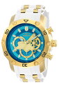 INVICTAインヴィクタ?Pro Diver SCUBA メンズ 腕時計 - 50mm, ゴールド, ホワイト (23423)