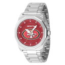 INVICTAインヴィクタ?NFL サンフランシスコ・49ers メンズ 腕時計 - 42mm, スチール (47923)