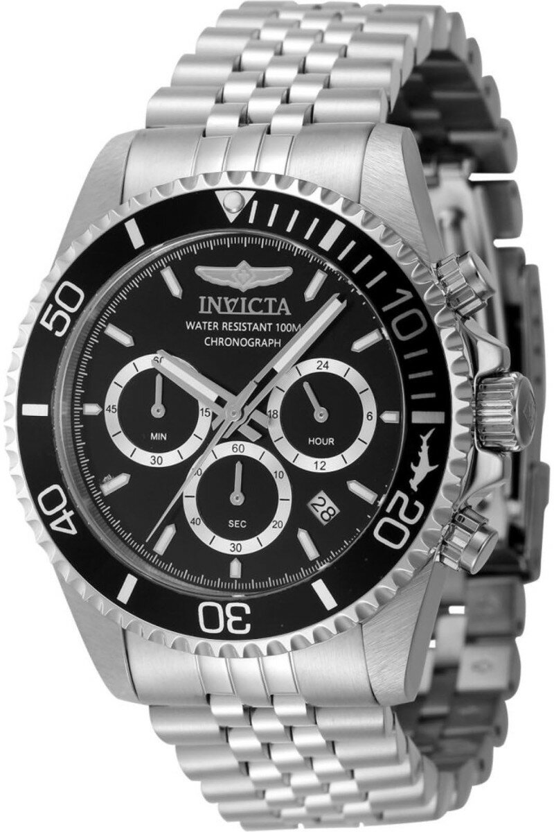 Invictaインビクタ プロダイバー メンズ 43mm ステンレススチール ブラック文字盤 VD53 クォーツ