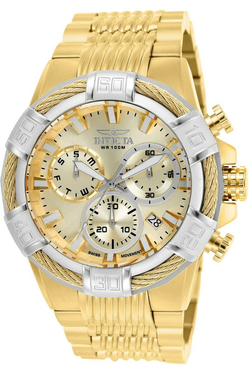 Invictaインビクタ メンズ ボルト クォーツ ゴールド 腕時計