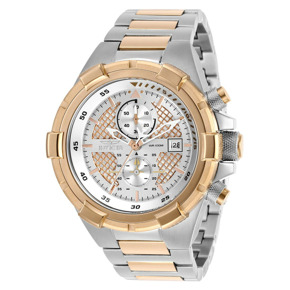 Invicta Aviator 腕時計 メンズ 51mm ケース シルバー ローズゴールド 28118