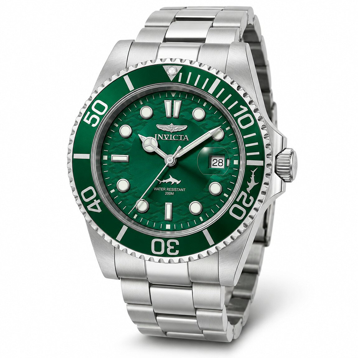 PRODUCT DETAILS Invicta Pro Diver 腕時計 42mm ケース ダークグリーン文字盤 ステンレス メンズ 50890【商品仕様】・ ムーブメント：クォーツ (TMI PC32)・ ケース素材：ステンレススチール・ ケース径：42mm・ バンド素材：ステンレススチール・ バンド長：210mm・ バンド幅：22mm・ 文字盤色：ダークグリーン・ 風防：ミネラルガラス・ 防水性能：200m【特徴】・ 200mの防水性能を備えた、Pro Diverコレクションのダイバーズスタイルウォッチです。・ ダークグリーンのメタル文字盤にステンレススチール製のケースとバンドを組み合わせています。・ 信頼性の高いTMI PC32クォーツムーブメントを搭載しています。・ 風防には、耐久性を考慮した独自のミネラルクリスタルが使用されています。 ■ 商品について 海外輸入品（説明書は英語表記の場合あり） ■ ご注意 ・掲載画像は実物に近い色味になるよう調整しておりますが、ご利用の環境により差異が生じる場合があります。・複数店舗で在庫を共有しているため、ご注文後に在庫切れとなる場合がございます。 ■ 納期について お届けの目安を必ずご確認ください。 海外正規ルート仕入れ品 海外ブランド ▼ 海外正規ブランド店 正規代理店 ▼ 当 店 ※本商品は並行輸入品です 製造元は正規品と同一のブランド・メーカーです。当店では海外正規ルートより仕入れた商品を取り扱っております。流通ルートが異なるのみで、商品自体に違いはございません。 ── 当店の商品について ── 正規品のみ取り扱い 海外正規店・正規代理店から商品を直接仕入れ、国内に輸入して販売しております。 日本未入荷・海外限定モデルも多数 日本未入荷・海外限定モデルも多数取り扱っております。サイズ・カラー違いや海外限定で販売された製品など、日本では手に入りにくいアイテムをお届けいたします。 お求めやすい価格の理由 海外市場での価格差や流通ルートの違いにより、国内販売価格よりお求めやすくなっております。品質はそのままに、よりお手頃な価格でお届けいたします。 安心保証 ご使用前に万が一、製品に不具合がございました場合は、交換または商品代金のご返金にて対応させていただきます。商品到着後5日以内にご連絡ください。 ご注意 海外からの輸入品となります。海外輸送のため、外箱に軽微なスレ等がある場合がございますが、商品本体には影響ございません。 ※在庫状況は仕入先の在庫情報をもとに出来る限り正確に表示しておりますが、取寄せ商品のため、タイミングによりご注文後に欠品・キャンセルとなる場合がございます。 お探しの商品がございましたら、お気軽にご相談ください。