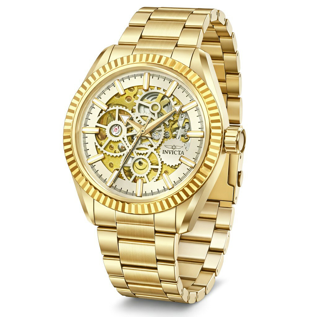 Invicta Objet D Art 腕時計 43mm スケルトン文字盤 ゴールド メンズ 69752