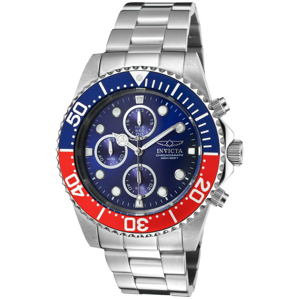 Rakuten - Invictaインビクタ プロダイバー メンズ 腕時計 クォーツ クロノグラフ 200m防水 ステンレス ブルー