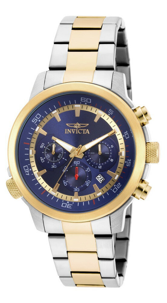 Invictaインビクタ Specialty スペシャルティ メンズ 腕時計 クォーツ クロノグラフ 100m防水 ステンレス ブルー文字盤 コンビカラー