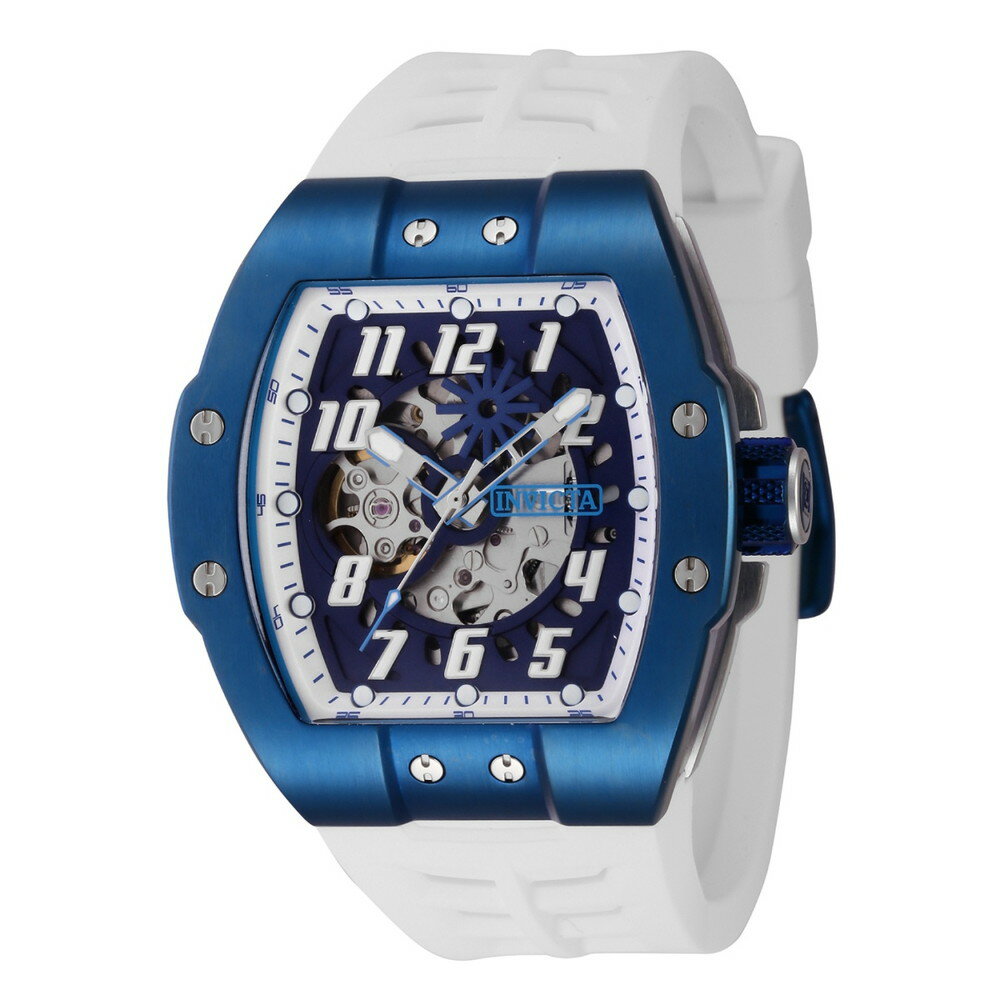 Invictaインビクタ S1 ラリー メンズ 腕時計 自動巻き スケルトン ホワイト シリコンベルト 50m防水 カジュアル スポーツ