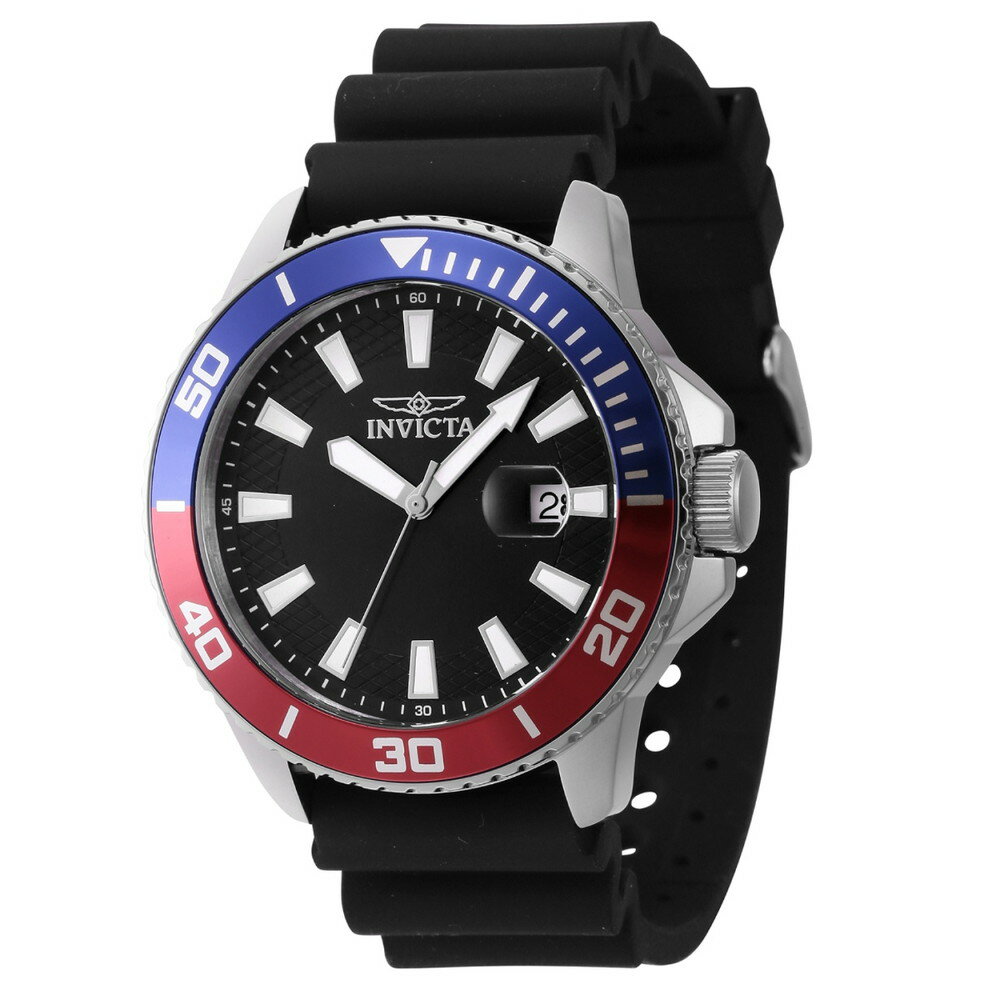 Other - Invictaインビクタ プロダイバー メンズ 腕時計 クォーツ アナログ 50m防水 45mm ブラック シリコンベルト シルバー
