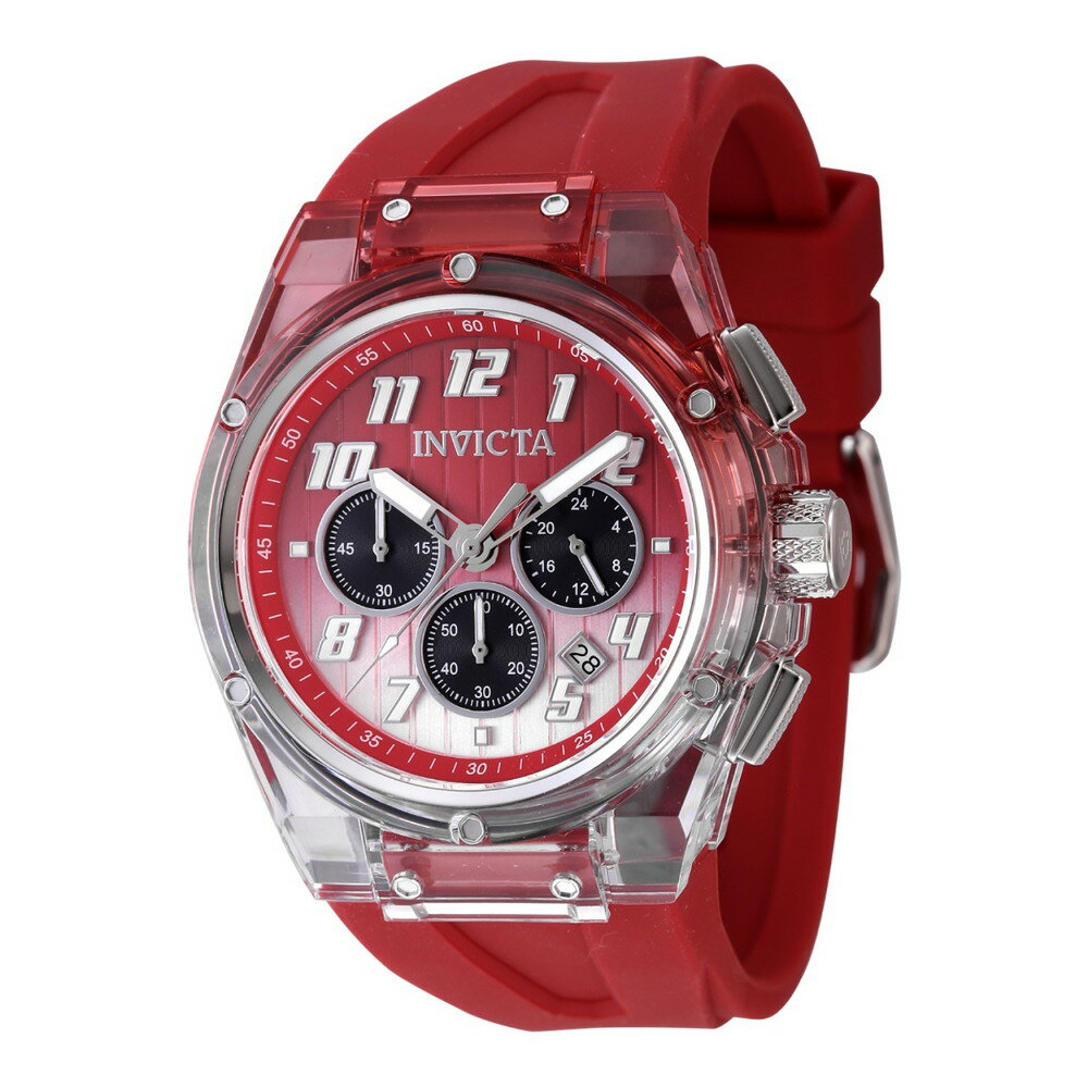 Rakuten - Invictaインビクタ S1ラリー プリズム メンズ 腕時計 クォーツ クロノグラフ レッド シリコンベルト 44mm 防水 アナログ