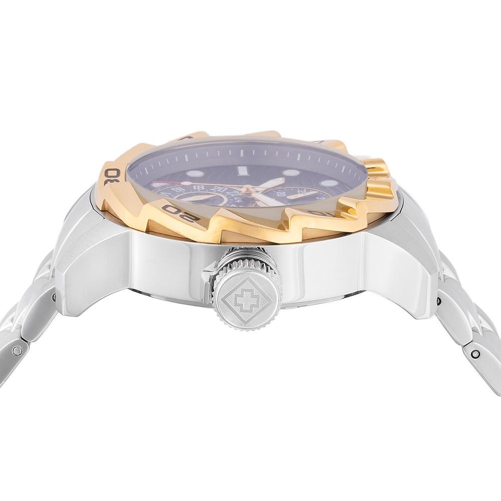 Invictaインビクタ Ripsaw メンズ 腕時計 46mmケース ゴールド×シルバー ステンレス 100m防水 クォーツ 日本製ムーブメント