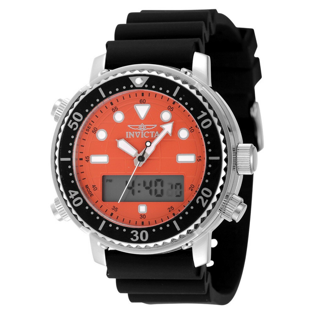 商品説明 Invicta インビクタ Pro Diver プロダイバー メンズ 腕時計 デジタル クオーツ ステンレス シリコンベルト オレンジ文字盤 50m防水 クロノグラフ 蓄光【商品仕様】・ ケース素材：ステンレス・ ケースサイズ：4...