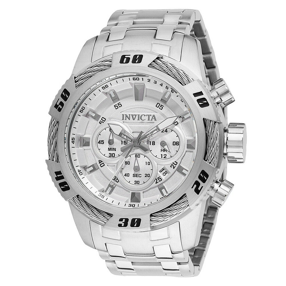 Invictaインビクタ Speedway メンズ 腕時計 クォーツ ステンレス 100m防水 クロノグラフ シルバー ビジネス カジュアル スポーツ(2.0)