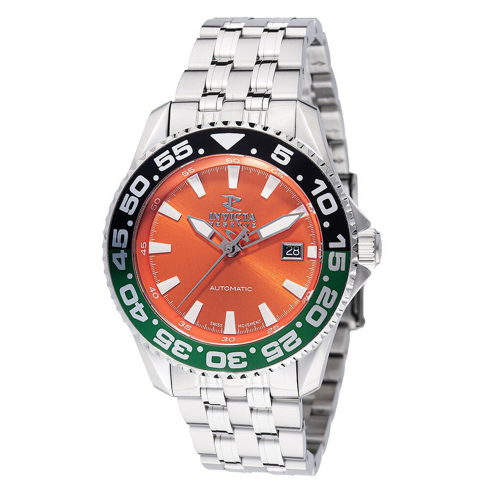 Invictaインビクタ リザーブ メンズ 腕時計 スイス製自動巻き 200m防水 オレンジ文字盤 ステンレス 限定モデル シリアルナンバー入り ダイバーズウォッチ