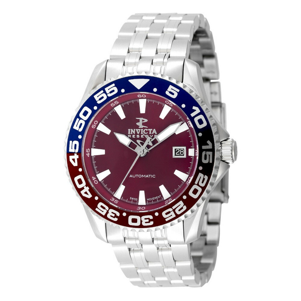 Invictaインビクタ リザーブ メンズ 腕時計 自動巻き スイス製ムーブメント ステンレス 200m防水 レッド文字盤 限定モデル