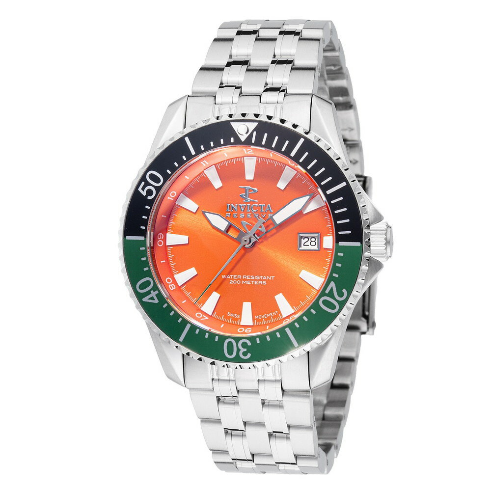 Invictaインビクタ リザーブ メンズ 腕時計 スイス製クォーツ オレンジダイアル ステンレス 限定モデル シリアルナンバー001