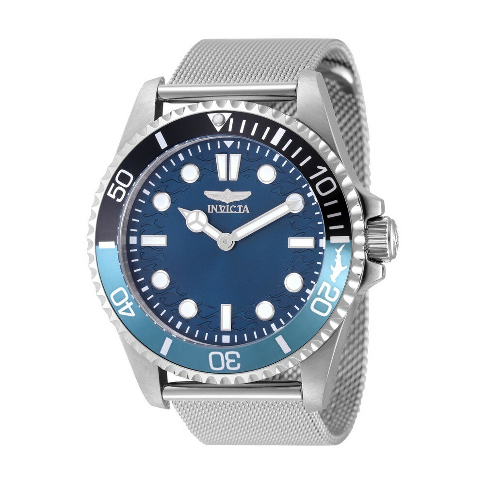 Invictaインビクタ プロダイバー メンズ 腕時計 クォーツ 43mm 100m防水 ステンレス ブルーダイヤル シルバー(2.0)