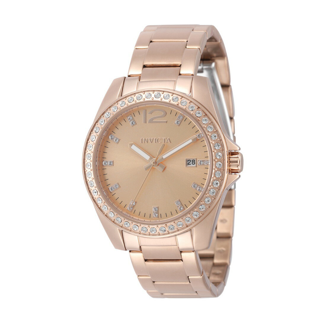 Invictaインビクタ エンジェル メンズ 腕時計 38mm ケース ローズゴールド ステンレスベルト クォーツ 日付表示 30m防水 アナログ