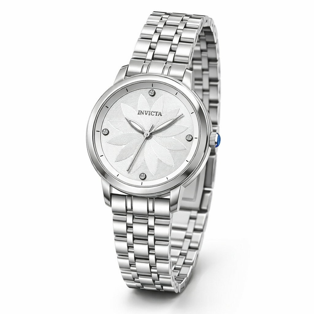 Invictaインビクタ Wildflower Tigerlily レディース 腕時計 34mm ステンレス クォーツ 30m防水 シルバー文字盤 ステンレスベルト