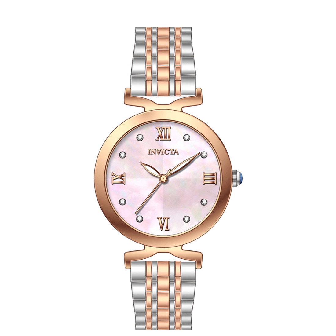 Invictaインビクタ Wildflower ワイルドフラワー レディース 腕時計 クォーツ 34mm ローズケース ゴールド ステンレス バンド ピンク文字盤 30m防水