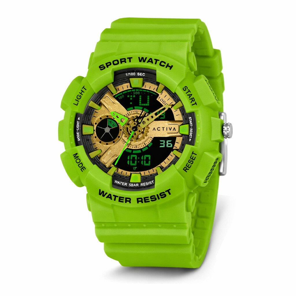 商品説明 Activa Pixel X Invicta メンズ レディース ユニセックス 腕時計 デジタル ウォッチ 50mm グリーン ブラック文字盤 TPUベルト 50m防水 クロノグラフ【商品仕様】ムーブメント：デジタルケースサイズ：50mmケース素材：ABSベルト素材：TPUベルト幅：22mmベルト腕周り：225mm防水性能：50m文字盤カラー：ブラック機能：クロノグラフ【特徴】鮮やかなグリーンのケースとベルトが目を引くデザインです。視認性に優れたブラックカラーのデジタル表示を採用しています。耐久性の高いTPU素材のベルトにより、アクティブなシーンでも快適な装着感を実現します。50m防水性能を搭載しており、日常のさまざまな場面で活用できる腕時計です。クロノグラフ機能を備えた実用性の高い設計が魅力です。 商品について 本製品は海外からの輸入品です。取扱説明書が付属する場合は英語表記となり、日本語説明書は付属しておりません。 ご注意 商品イメージは極力商品本来の色が出るよう注意していますが、 ご覧になる環境（ディスプレイ機器、画面解像度） などにより、 若干の違いが出ることがあります。在庫管理に関しましては細心の注意を払っておりますが、他サイトとの併売の為、在庫切れの場合がございます。万が一売り切れの場合はメールご連絡させていただきます。 納期について お届けの目安を必ずご確認ください。