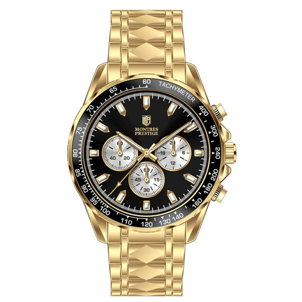 Other - Invictaインビクタ Montres Prestige X メンズ 腕時計 44.5mm クオーツ 30m防水 ゴールド ステンレス ブラック