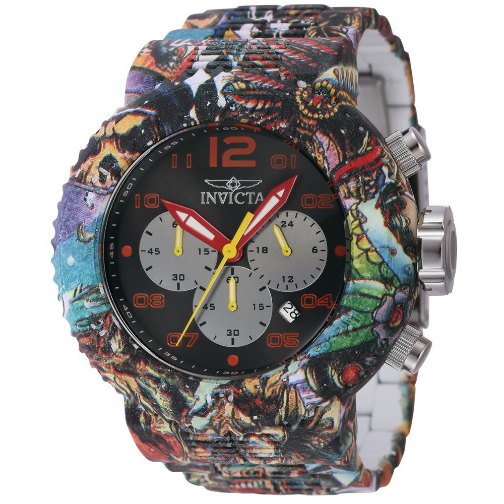 Invictaインビクタ プロダイバー メンズ 腕時計 52mmケース クロノグラフ クォーツ 100m防水 アクアプレーティング ステンレスベルト