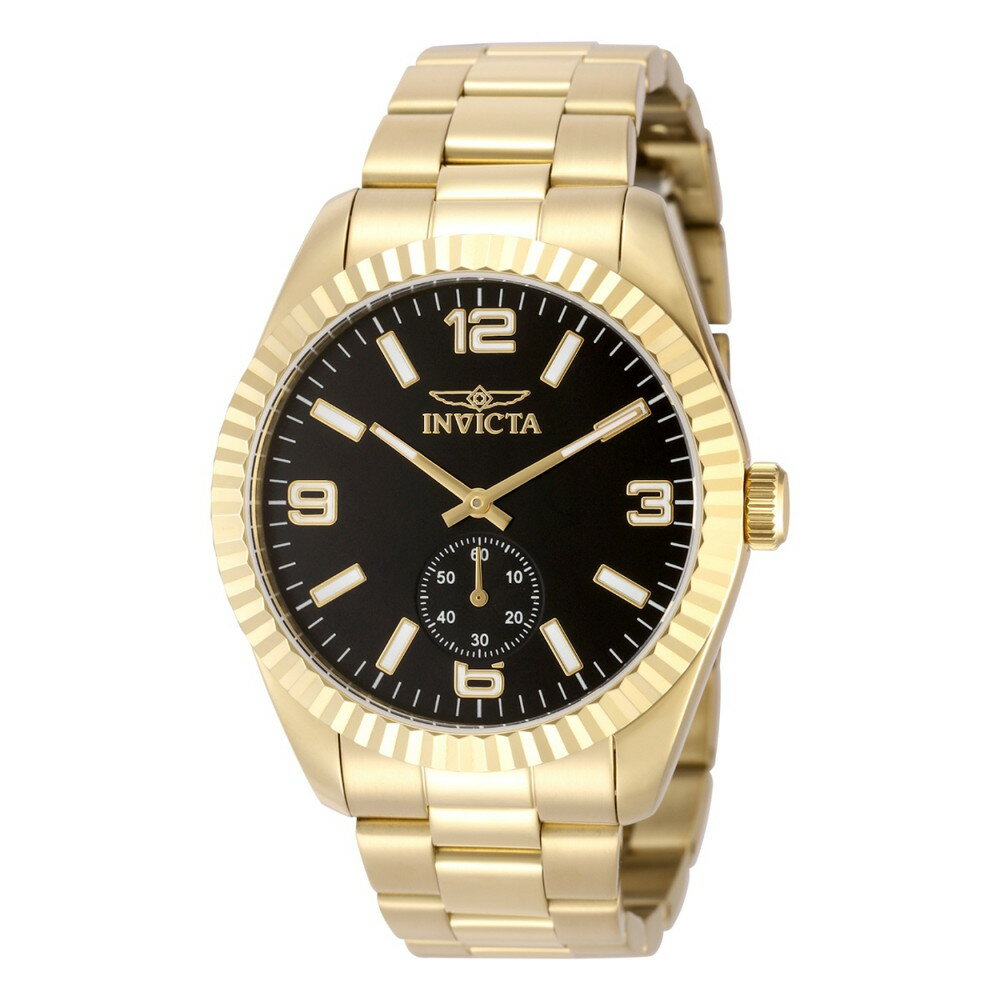 Rakuten - Invictaインビクタ スペシャリティ メンズ 腕時計 クオーツ 43mm ゴールド ブラックダイアル ステンレススチール 50m防水