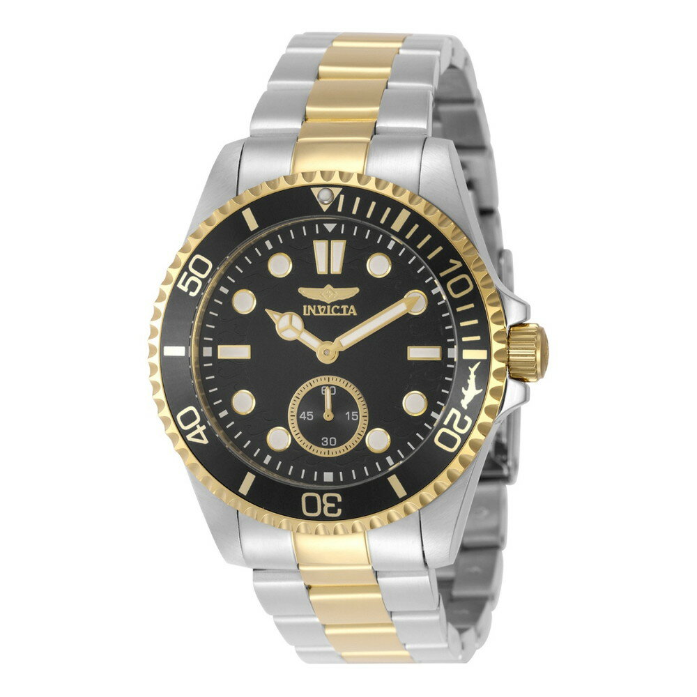 商品説明 インビクタ プロダイバー メンズ 腕時計 クォーツ ゴールド ステンレス 100m防水 アナログ 金属ベルト【商品仕様】・ ケース素材：ステンレススチール・ ケースサイズ：43mm・ ケースカラー：ゴールド・ バンド素材：ステンレススチール・ バンドカラー：ゴールド・ バンド幅：22mm・ バンド長：185mm・ 文字盤カラー：ブラック・ 文字盤素材：真鍮・ 風防素材：ミネラルガラス・ ムーブメント：日本製クォーツ・ 防水性能：100m・ ベゼル：逆回転防止機能付き・ 留め具：安全装置付きフォールドオーバー・ リューズ：ねじ込み式【特徴】・ ブラックの文字盤とゴールドのケース・バンドを組み合わせた重厚感のあるダイバーズデザイン・ 100mの防水性能と、誤作動を防ぐ逆回転防止ベゼルを装備・ インデックスと針には、暗所での視認性を高めるニュライト夜光素材を採用・ 内部には精度と信頼性の高い日本製のクォーツムーブメントを搭載・ 風防には独自のミネラルガラスを使用し、耐久性を確保 商品について 本製品は海外からの輸入品です。取扱説明書が付属する場合は英語表記となり、日本語説明書は付属しておりません。 ご注意 商品イメージは極力商品本来の色が出るよう注意していますが、 ご覧になる環境（ディスプレイ機器、画面解像度） などにより、 若干の違いが出ることがあります。在庫管理に関しましては細心の注意を払っておりますが、他サイトとの併売の為、在庫切れの場合がございます。万が一売り切れの場合はメールご連絡させていただきます。 納期について お届けの目安を必ずご確認ください。