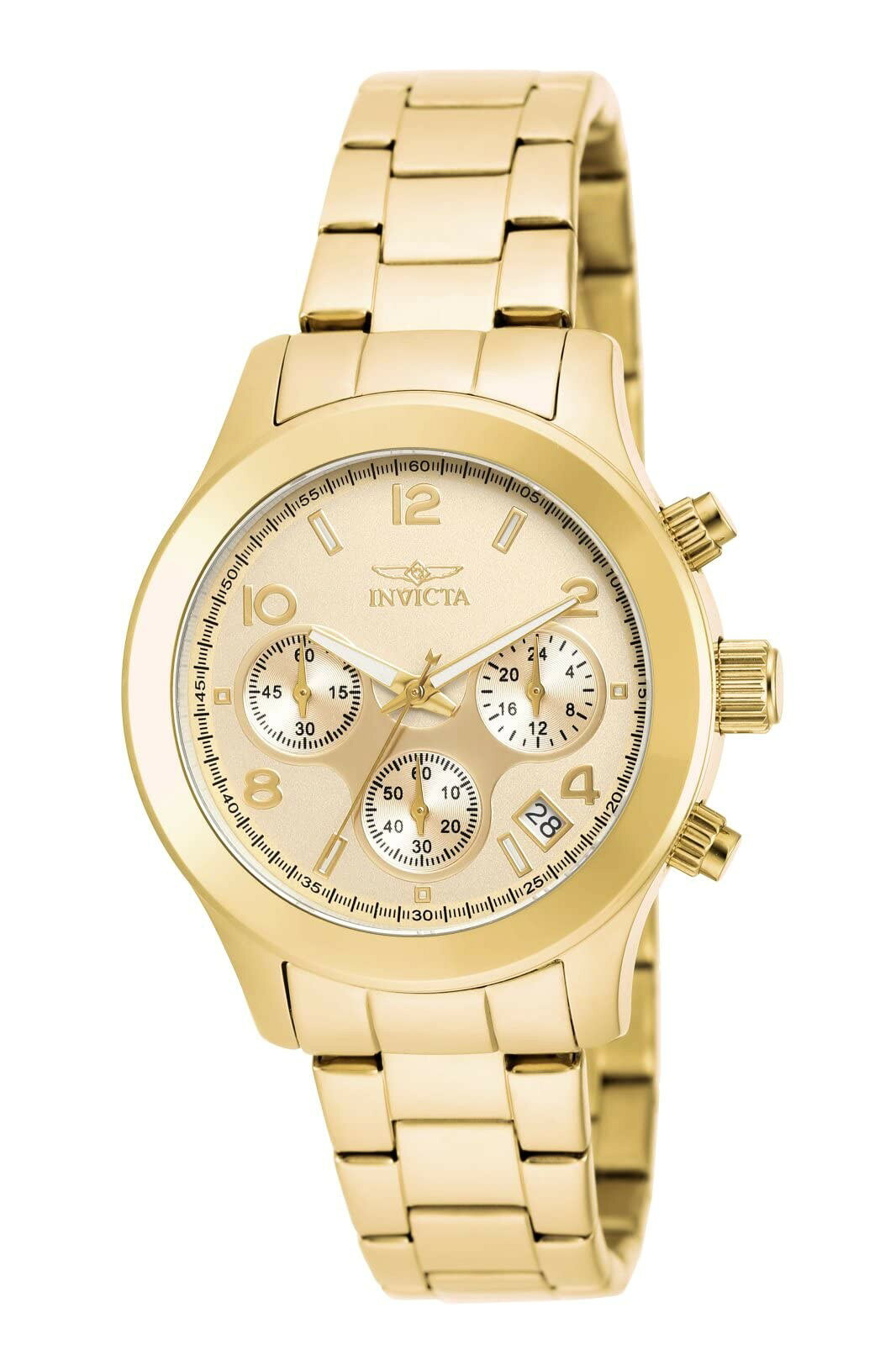 インビクタ Angel レディース クォーツ クロノグラフ 100m防水 ゴールド ステンレス 38mm