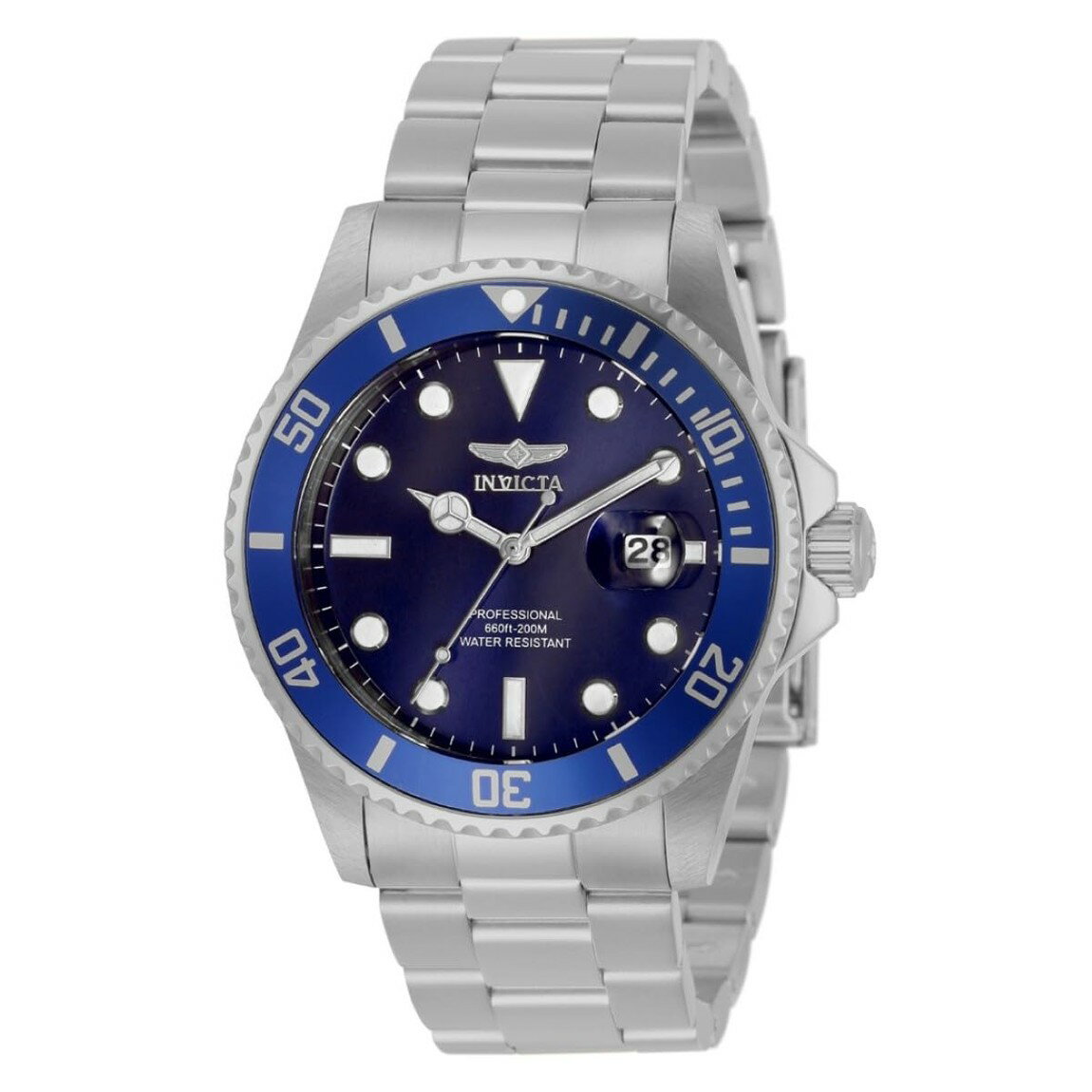 インビクタ Pro Diver メンズ クォーツ ブルーダイヤル ステンレス 200m防水 逆回転防止ベゼル 42mm