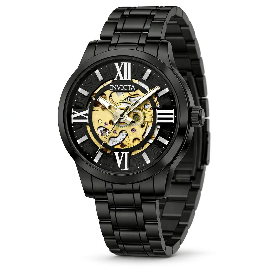 Invicta Objet D Art 腕時計 41mm ブラック文字盤 スケルトン 自動巻き ステンレス ブラック メンズ 69507