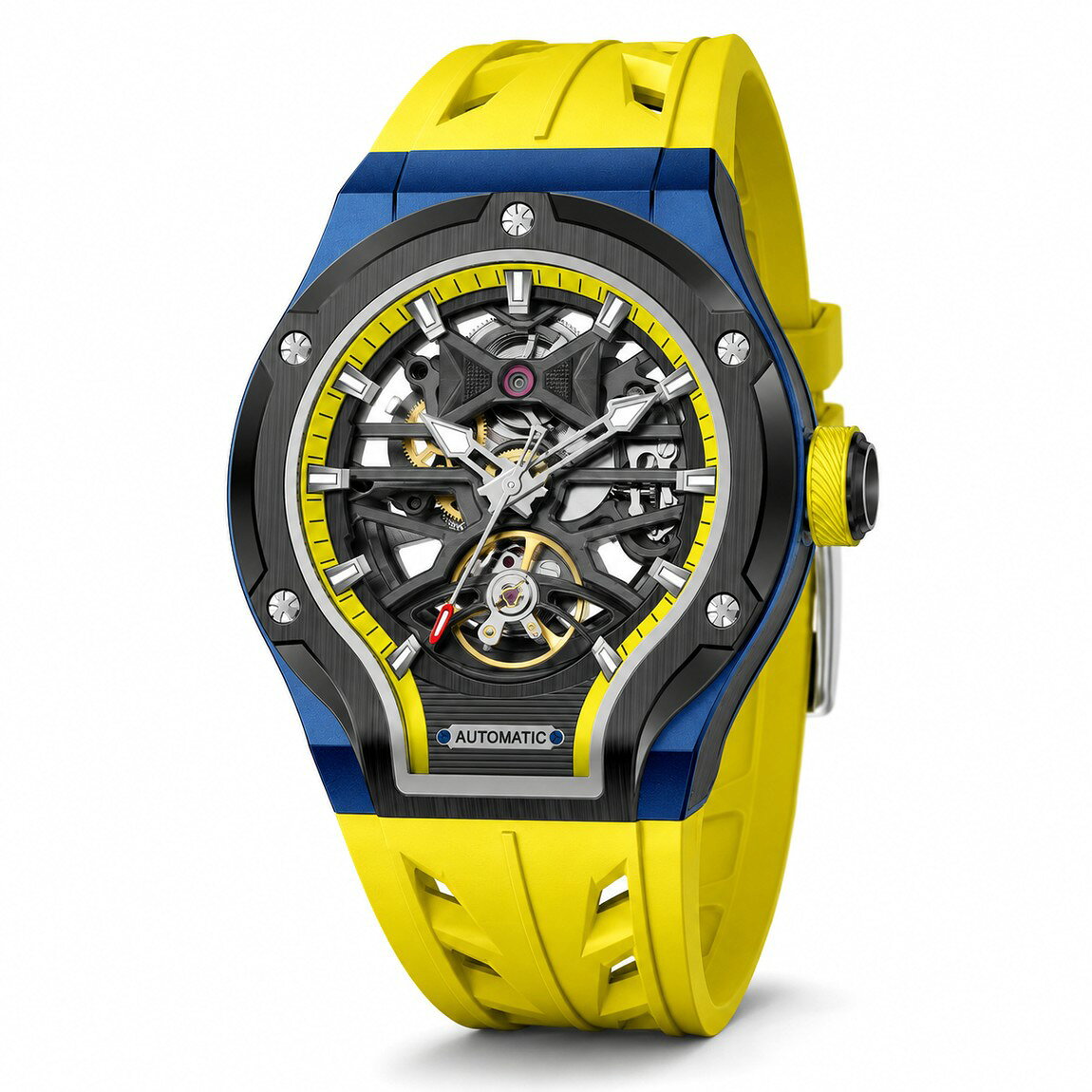Invicta S1 Rally Kinematics 腕時計 45mm ブラック文字盤 イエローシリコンバンド メンズ 704 basque-10174623 Basqueバスク パッケージ画像