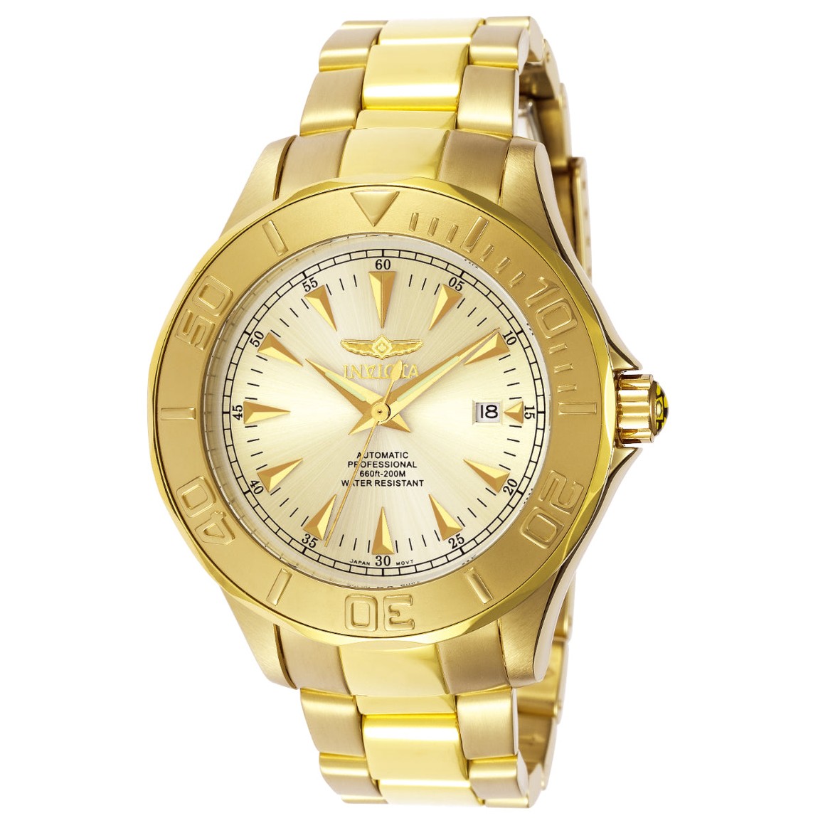 Invicta Signature 腕時計 47mm ゴールド シャンパン文字盤 200m防水 自動巻 メンズ ZG-7039