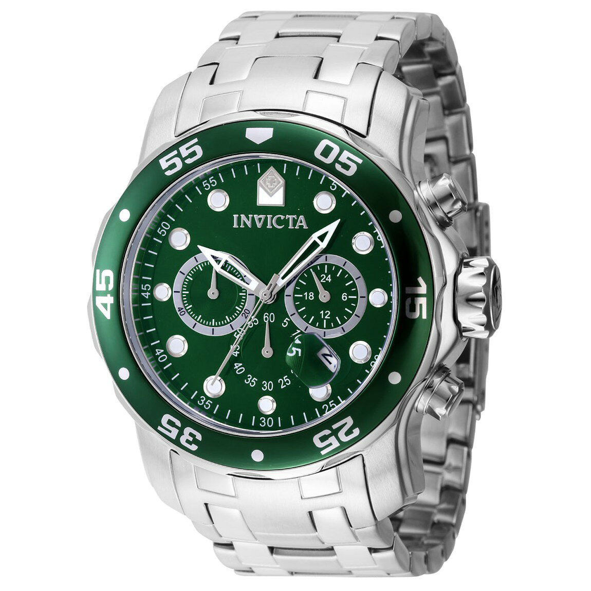 Invicta Pro Diver Chroma 腕時計 48mm ケース径 グリーン文字盤 シルバー ステンレススチール メンズ 47559